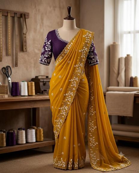 Svara pure georgette surat ka sadi market